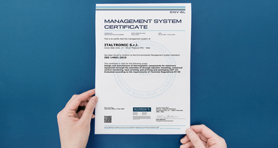 RINNOVO CERTIFICAZIONE AMBIENTALE ISO 14001:2015